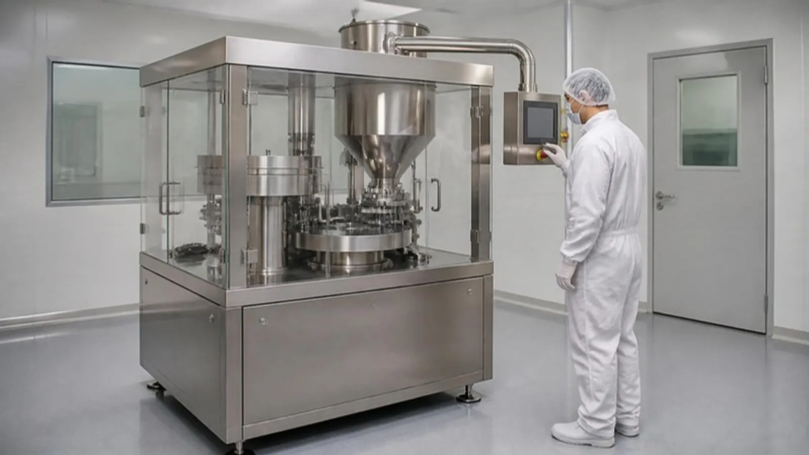 Automatic capsule filling machine in a clean room