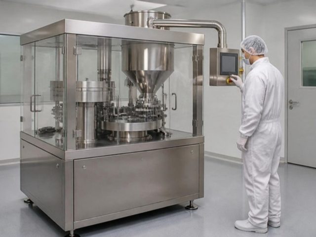 Automatic capsule filling machine in a clean room