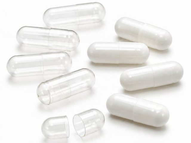Clear and white two-piece gelatin capsules